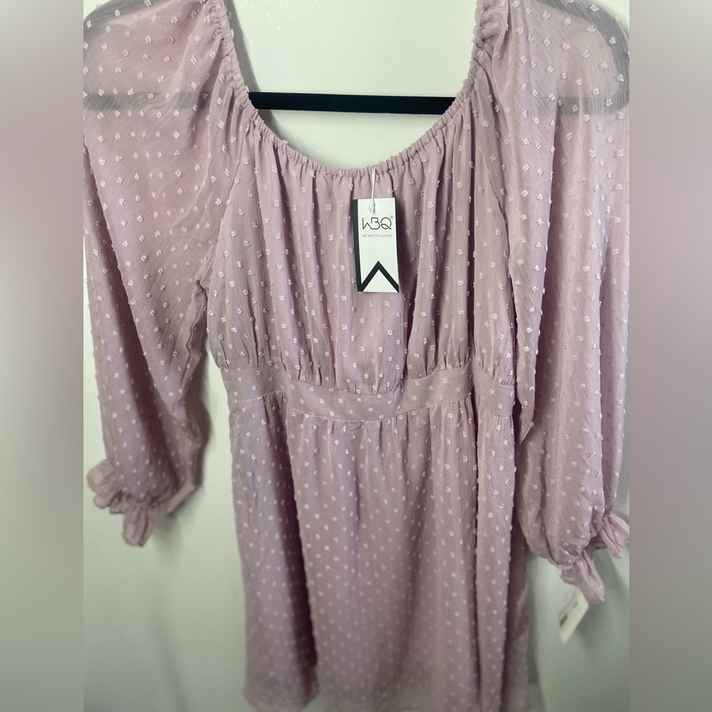 W3Q Lavender Polka Dot Dress